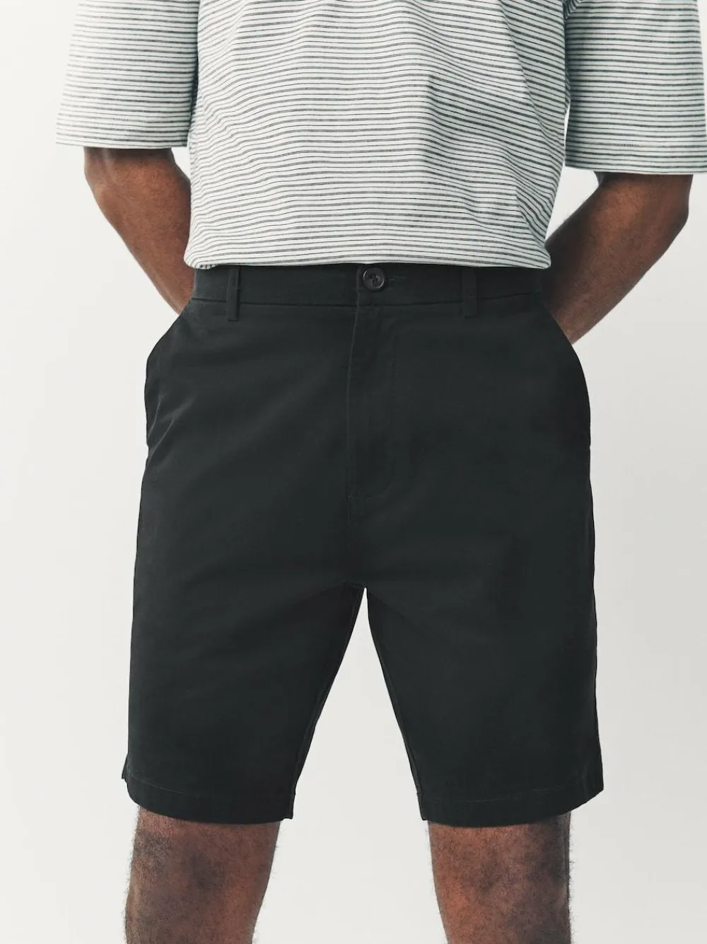 Sale Next Straight Fit Stretch Chino Shorts 4 Pack Black/Vintage Blue/ White/ Mushroom