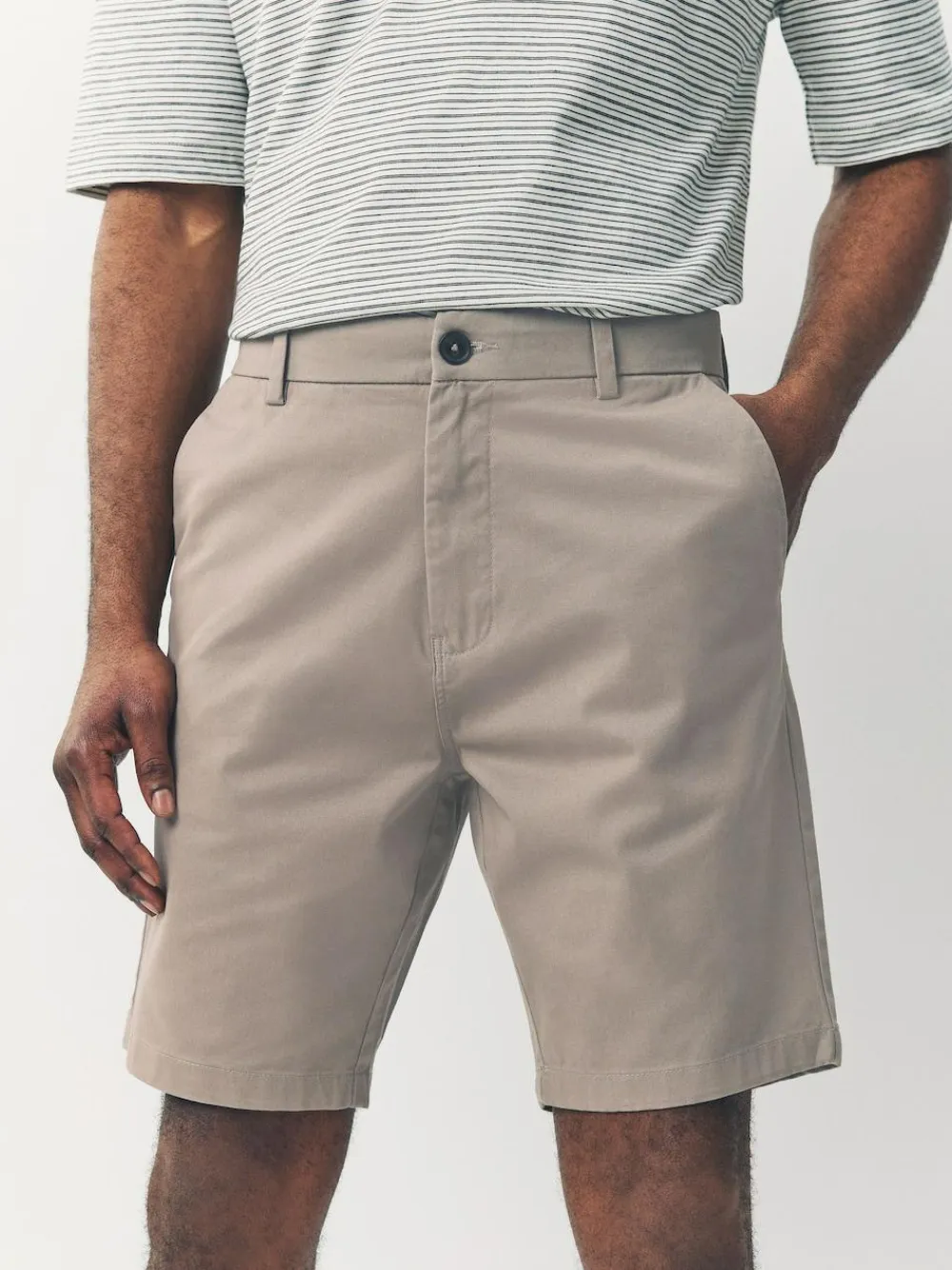 Sale Next Straight Fit Stretch Chino Shorts 4 Pack Black/Vintage Blue/ White/ Mushroom