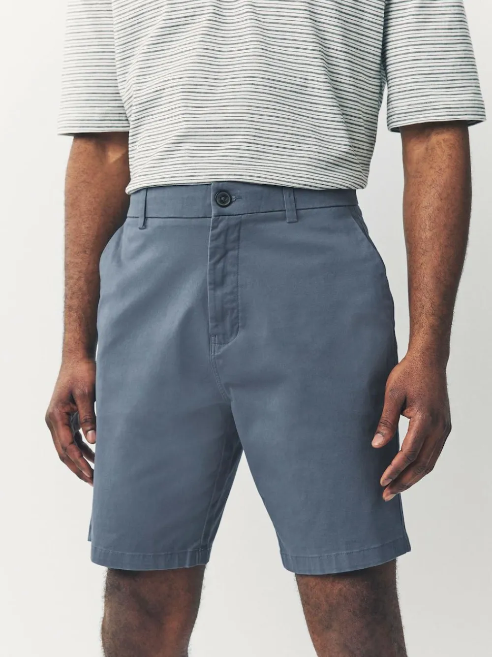 Sale Next Straight Fit Stretch Chino Shorts 4 Pack Black/Vintage Blue/ White/ Mushroom
