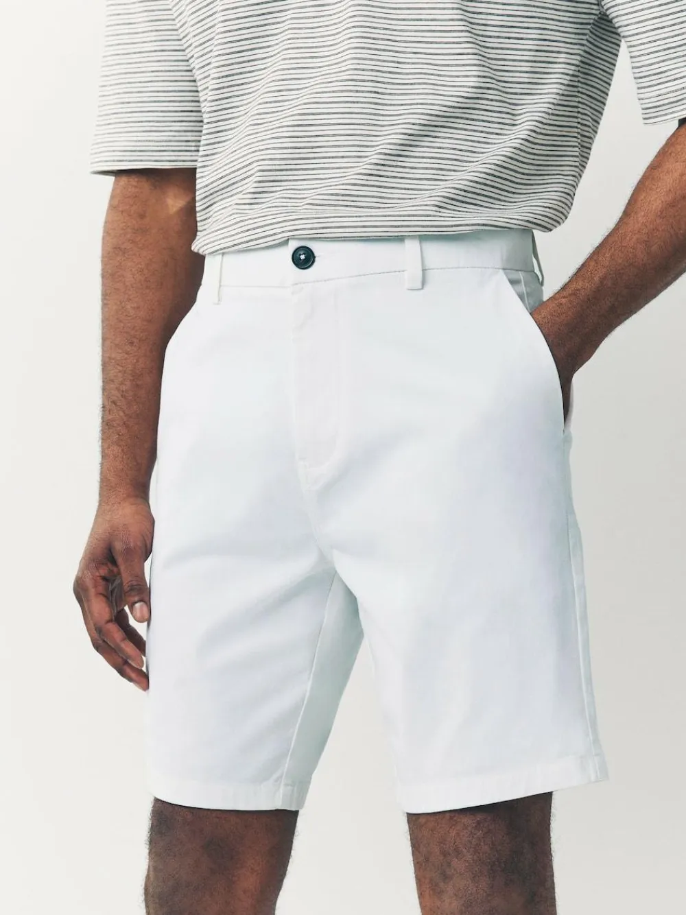 Sale Next Straight Fit Stretch Chino Shorts 4 Pack Black/Vintage Blue/ White/ Mushroom