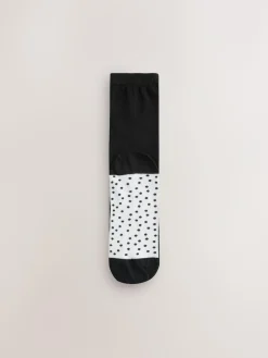 Outlet Next Black/White Spots/Stripe Footbed Ankle Socks 4 Pack Black/WhiteSpots/Stripe