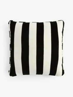 Hot Next 50 x 50cm Chenille Stripe Cushion Black/White