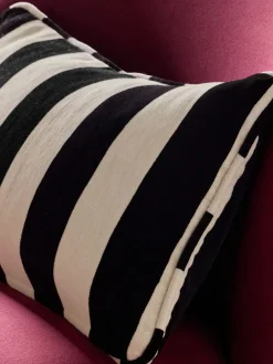 Outlet Next 50 x 30cm Chenille Stripe Cushion Black/White