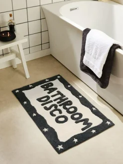 Clearance Next Bathroom Disco Bath Mat Black/White