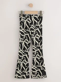 Next Black/White Bow 1 Pack Rib Flare Leggings (3-16yrs)^ Pants & Leggings|Pants & Leggings