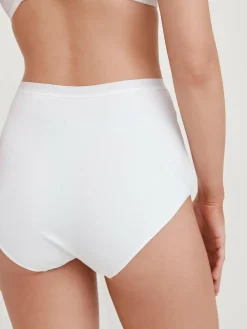 Hot Next Black/White Cotton Tummy Control Shaping High Waist Knickers 2 Pack