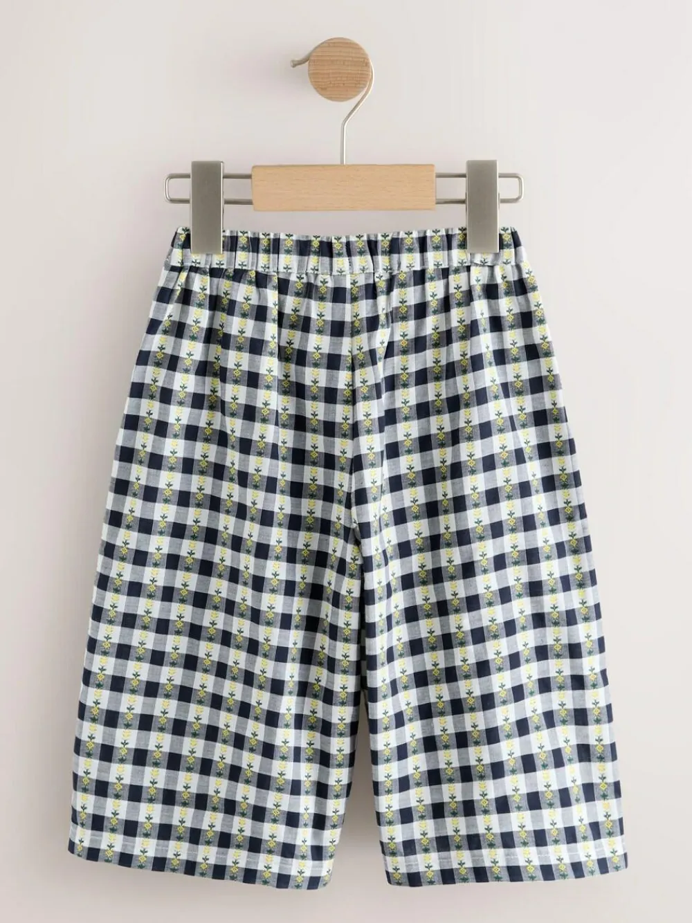 Online Next Black/White Floral Gingham Trousers (3mths-7yrs)