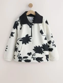 Next Black/White Floral Half Zip Fleece^Women Coats & Jackets|Coats & Jackets