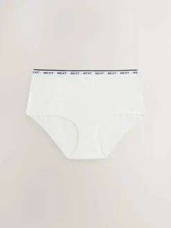 Next Black/White Floral Print Midi Cotton Logo Knickers 4 Pack^Women All Lingerie|Panties