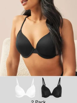 Next Black/White Full Cup A-E Smoothing Ultimate Comfort Bras 2 Pack^Women Bras|All Lingerie