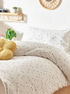 Outlet Next Reversible Duvet Cover And Pillowcase Set Black/White Hearts