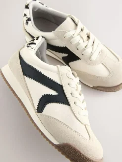 Best Next Lace Up Trainers Black/White