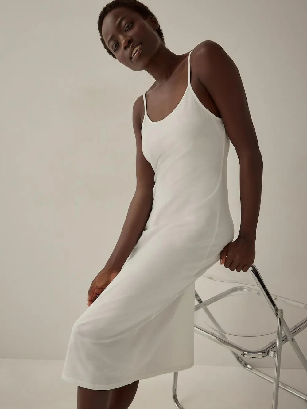 Discount Next Black/White Long Naturally Cooling Cotton Slips 2 Pack