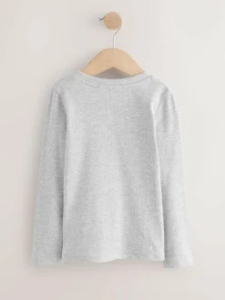 Next Black/White Long Sleeve Ribbed Tops 3 Pack (3-16yrs)^ Nightwear|T-Shirts