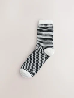 Discount Next Ankle Socks 7 Pack Black/White Mix Print