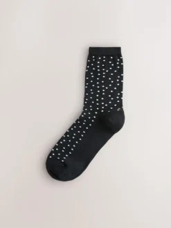 Discount Next Ankle Socks 7 Pack Black/White Mix Print