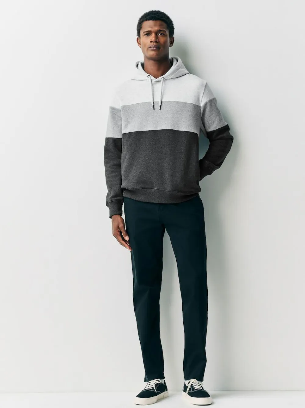 Discount Next Overhead Hoodie Colour Blocking Sweatshirt Black/White