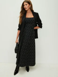 Sale Next Occasion Cinched Waist Maxi Dress Black/White Polka Dot