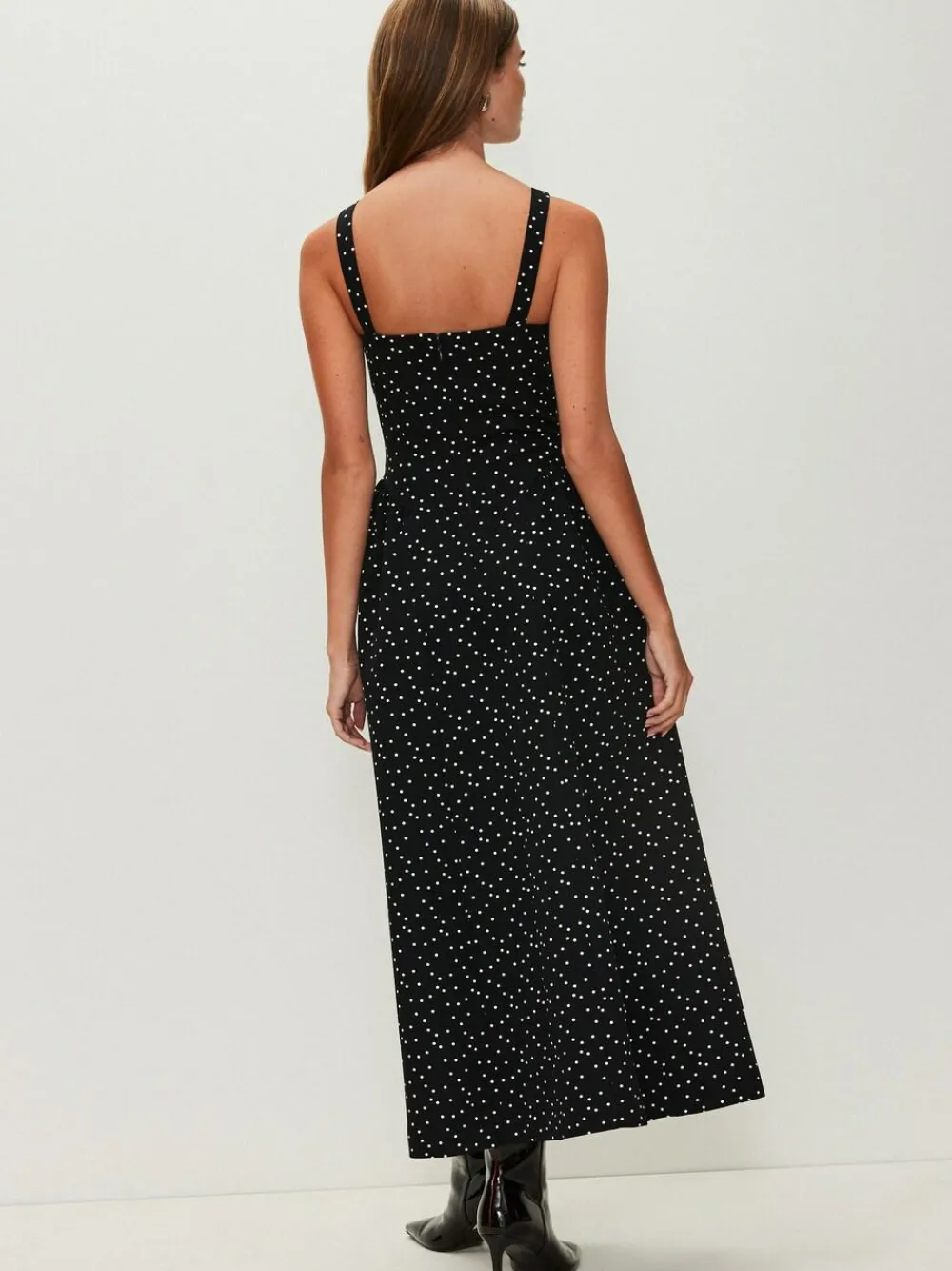Sale Next Occasion Cinched Waist Maxi Dress Black/White Polka Dot