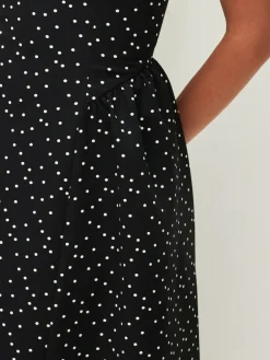 Sale Next Occasion Cinched Waist Maxi Dress Black/White Polka Dot