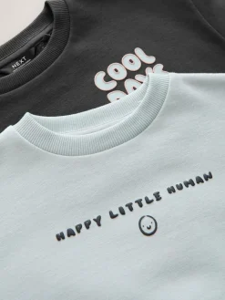 Next Black/White Printed 2 Pack Sweatshirt And Stripe Joggers Set (3mths-7yrs)^BOY Sweatshirts & Hoodies|Sets & Co-Ords