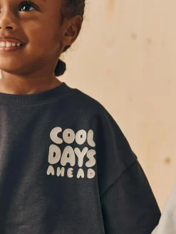 Next Black/White Printed 2 Pack Sweatshirt And Stripe Joggers Set (3mths-7yrs)^BOY Sweatshirts & Hoodies|Sets & Co-Ords