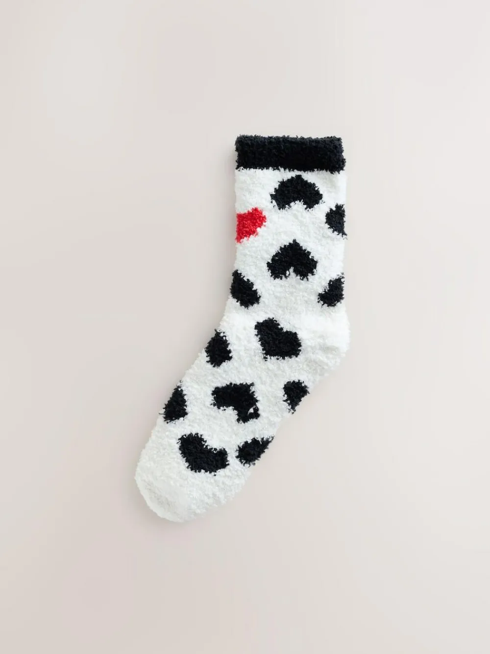 Best Next Cosy Ankle Socks 2 Pack Black/White Red Hearts