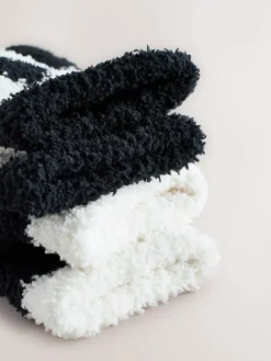 Best Next Cosy Ankle Socks 2 Pack Black/White Red Hearts