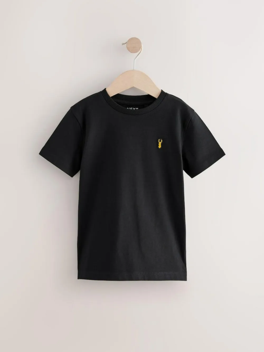 Clearance Next Black/White Short Sleeve Stag Embroidered T-Shirts 2 Pack (3-16yrs)