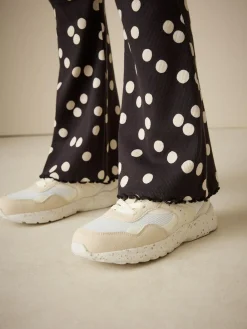 Next Black/White Spot 1 Pack Rib Flare Leggings (3-16yrs)^ Pants & Leggings|Pants & Leggings