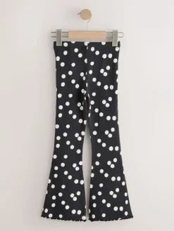 Next Black/White Spot 1 Pack Rib Flare Leggings (3-16yrs)^ Pants & Leggings|Pants & Leggings