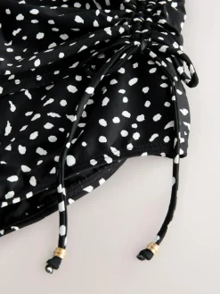 Hot Next Black/White Spot Ruched Side Tummy Shaping Control Swimsuit