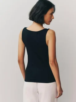 Next Black/White Square Neck Vest 2 Pack^Women Tops & T-Shirts