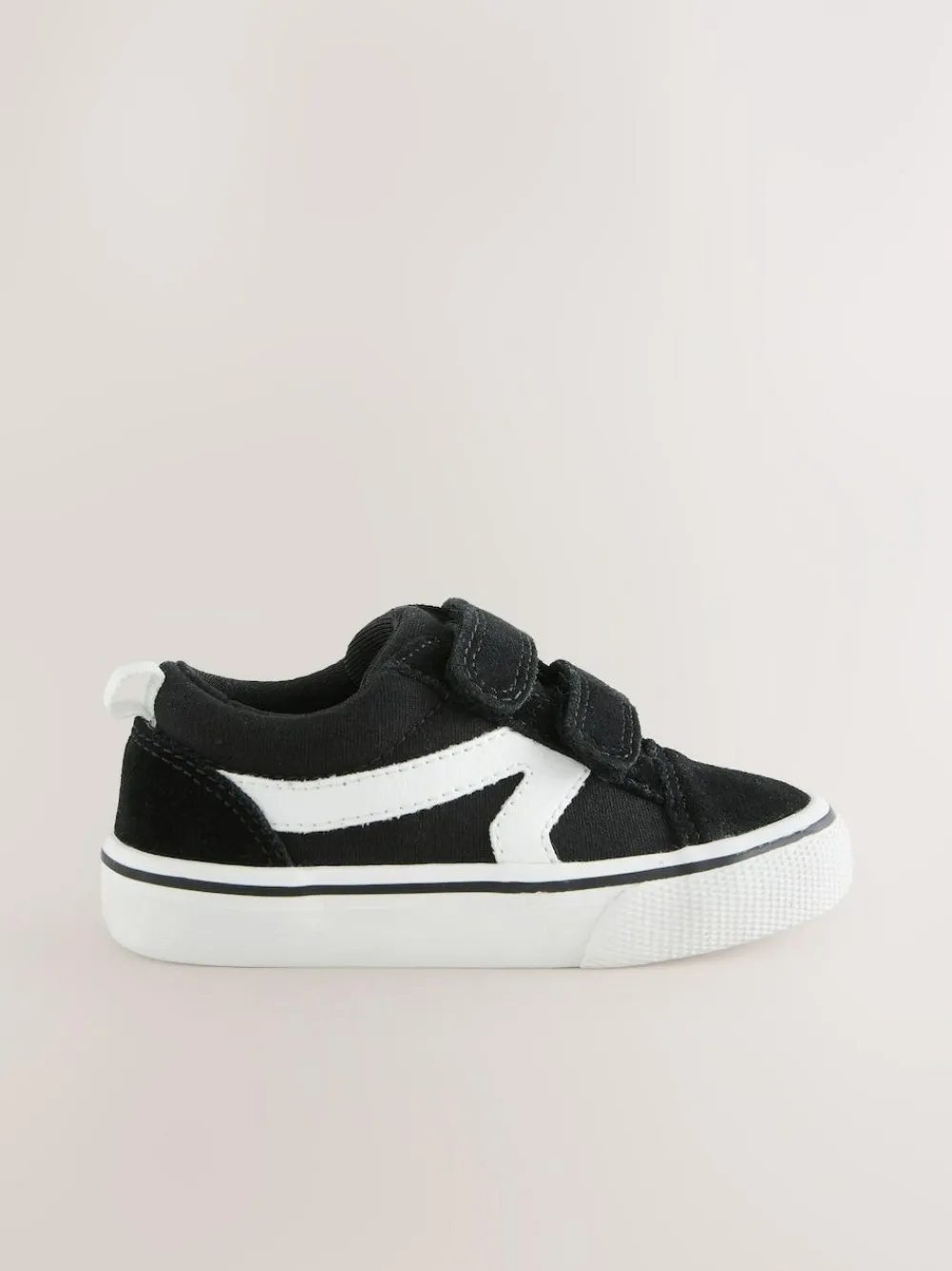 Next Black/White Standard Fit (F) Touch Fastening Skate Trainers^BOY Sneakers|Sneakers