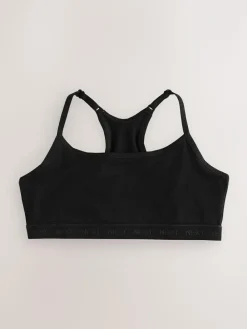Hot Next Strappy Racer Back Crop Tops 3 Pack (5-16yrs) Black/White