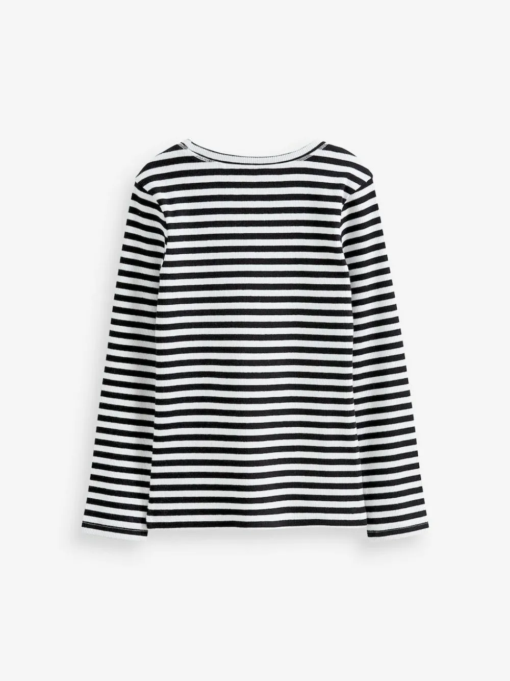 Clearance Next Black/White Stripe Long Sleeve Ribbed Top (3-16yrs)