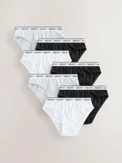 Next Bikini Briefs 7 Pack (5-16yrs) Black/White/Grey