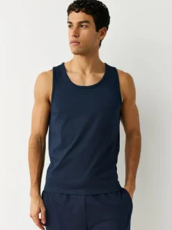 Outlet Next 100% Cotton Layering Vests 5 Pack Black/White/Grey Marl/Navy Blue