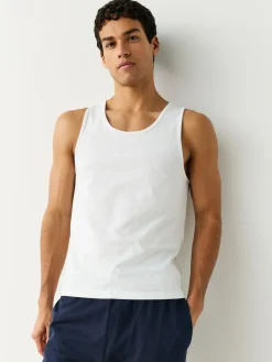 Outlet Next 100% Cotton Layering Vests 5 Pack Black/White/Grey Marl/Navy Blue