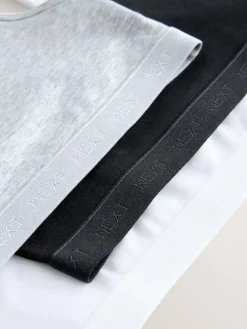 Next Black/White/Grey Scoop Crop Tops 3 Pack (5-16yrs)^ Underwear|Bras & Crop Tops