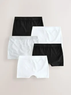 Outlet Next Black/White/Grey Short Briefs 5 Pack (2-16yrs)