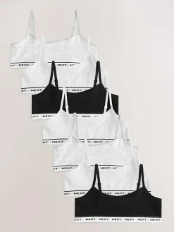 Discount Next Strappy Crop Tops 7 Pack (5-16yrs) Black/White/Grey
