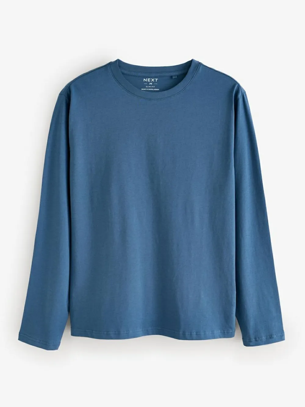 Outlet Next Black/White/Grey/Blue Slim Fit Regular Fit Long Sleeve 100% Cotton T-Shirts 5 Pack