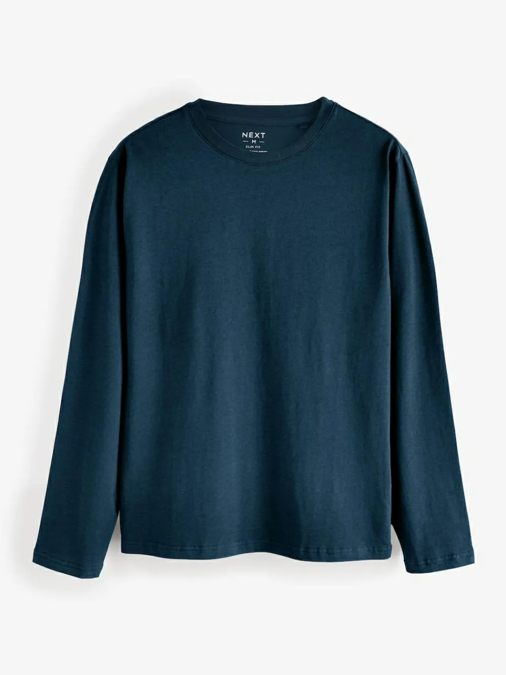 Outlet Next Black/White/Grey/Blue Slim Fit Regular Fit Long Sleeve 100% Cotton T-Shirts 5 Pack