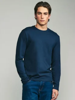 Outlet Next Black/White/Grey/Blue Slim Fit Regular Fit Long Sleeve 100% Cotton T-Shirts 5 Pack