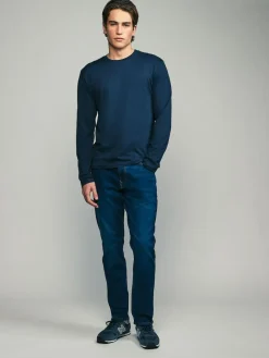 Outlet Next Black/White/Grey/Blue Slim Fit Regular Fit Long Sleeve 100% Cotton T-Shirts 5 Pack