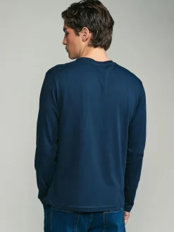 Outlet Next Black/White/Grey/Blue Slim Fit Regular Fit Long Sleeve 100% Cotton T-Shirts 5 Pack