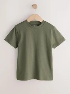 Online Next Black/White/Grey/Khaki Regular Fit Short Sleeves T-Shirts 4 Pack (3-16yrs)