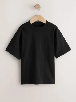 Discount Next Black/White/Grey/Khaki Relaxed Fit Short Sleeves T-Shirts 4 Pack (3-16yrs)