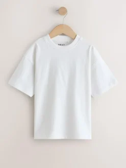 Discount Next Black/White/Grey/Khaki Relaxed Fit Short Sleeves T-Shirts 4 Pack (3-16yrs)